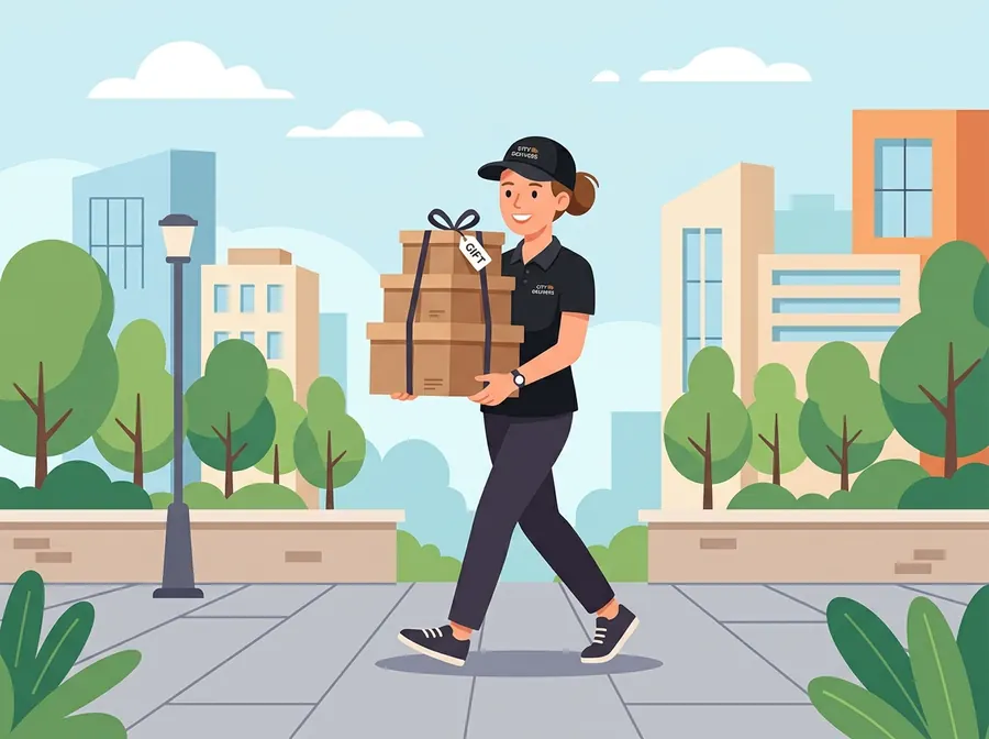 A Seifly courier carrying packages
